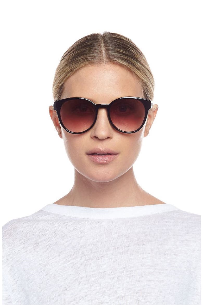 'Paramount' 53mm Sunglasses, Alternate, color, SHINY BLACK