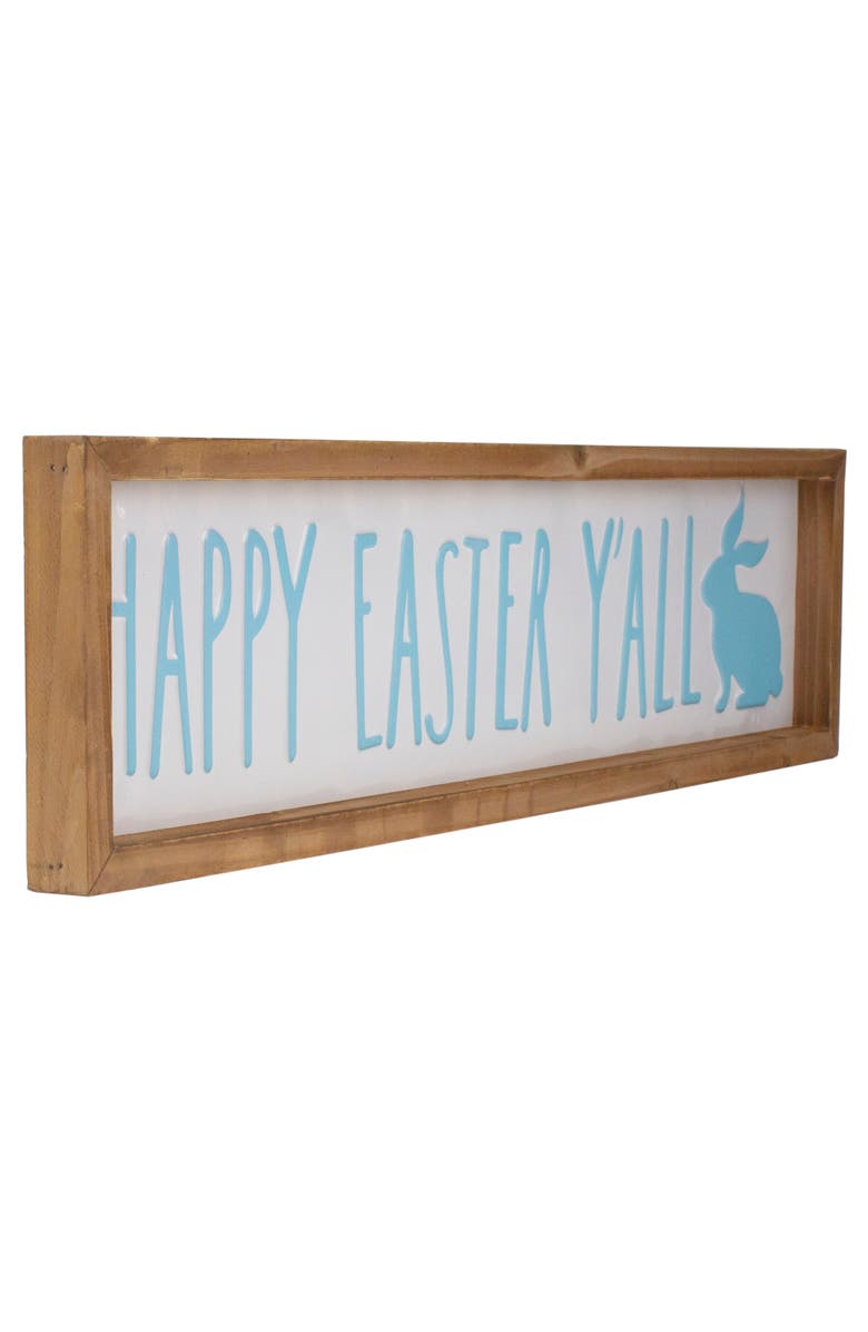 Northlight Wooden Framed "Happy Easter Y'all" Spring Wall Sign - 26", Alternate, color, White