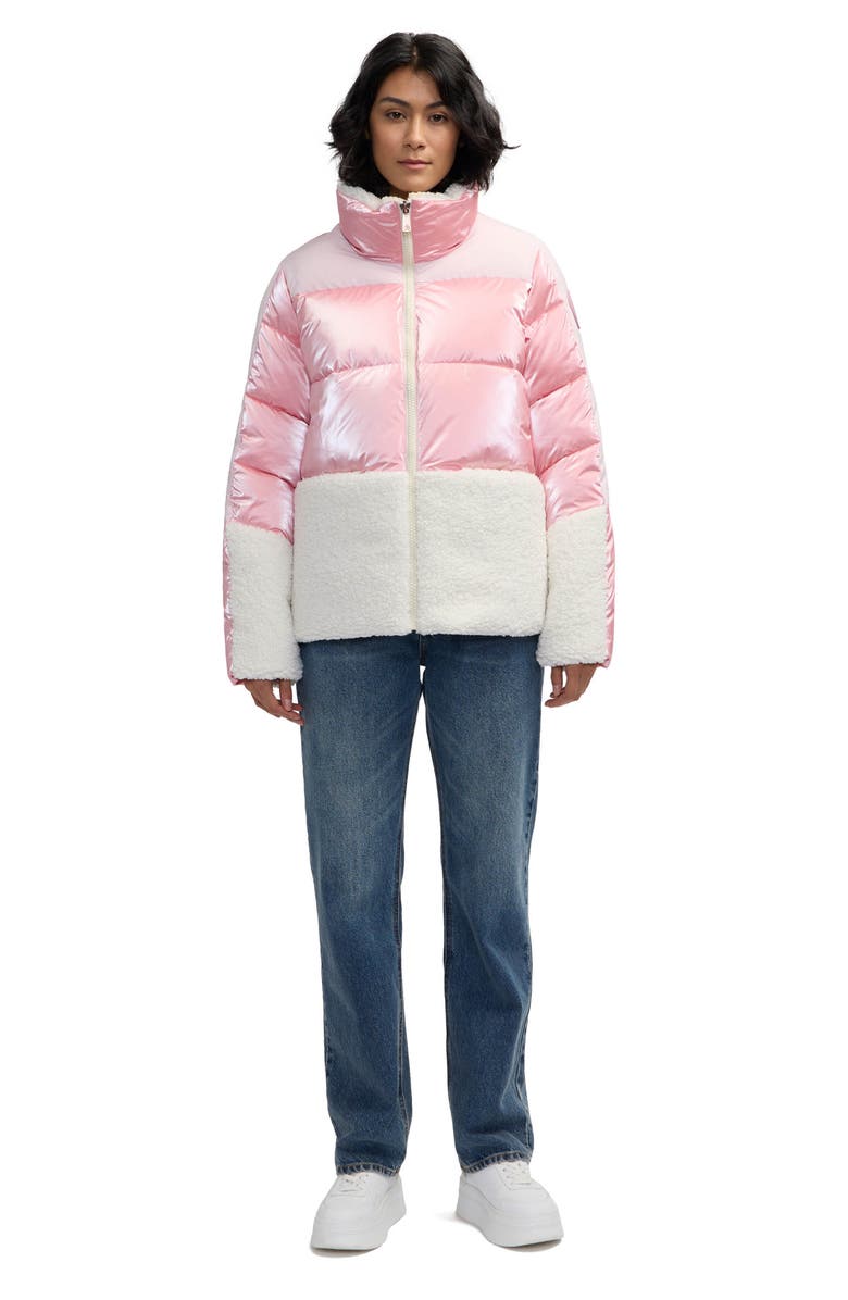 Scotch & Soda Selma Mixed Media Water Repellent Jacket, Alternate, color, Poetry Pink