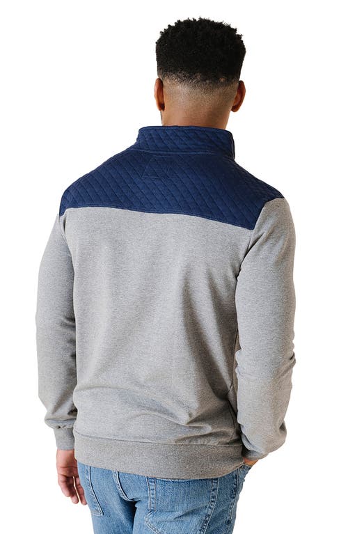 Hope & Henry Organic French Terry Half Zip Pullover With Quilted Yoke In Multi