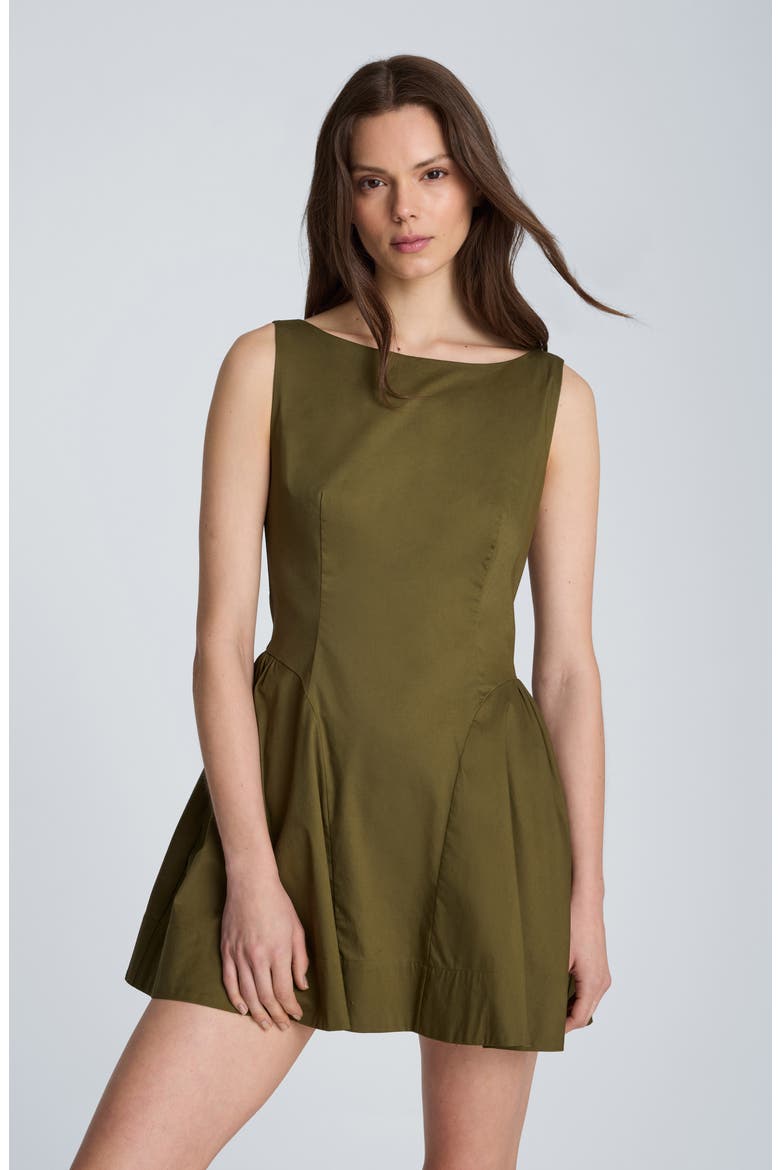 Sleeveless Fit & Flare Minidress, Alternate, color, BREEN