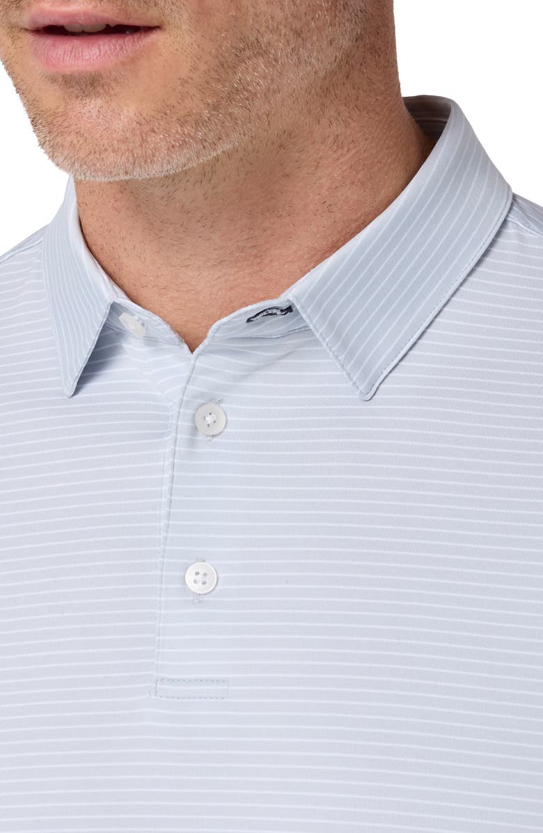 Mizzen+Main Versa Trim Fit Stripe Performance Polo, Alternate, color, Aluminum Alternating Stripe