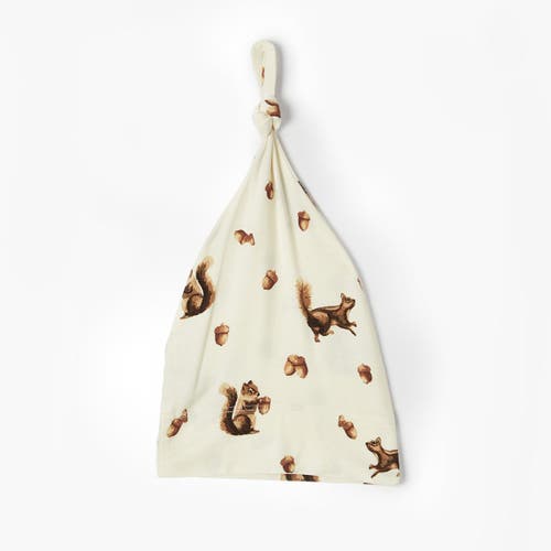 Milkbarn Luxe Stretch Newborn Gown And Hat Set In Brown