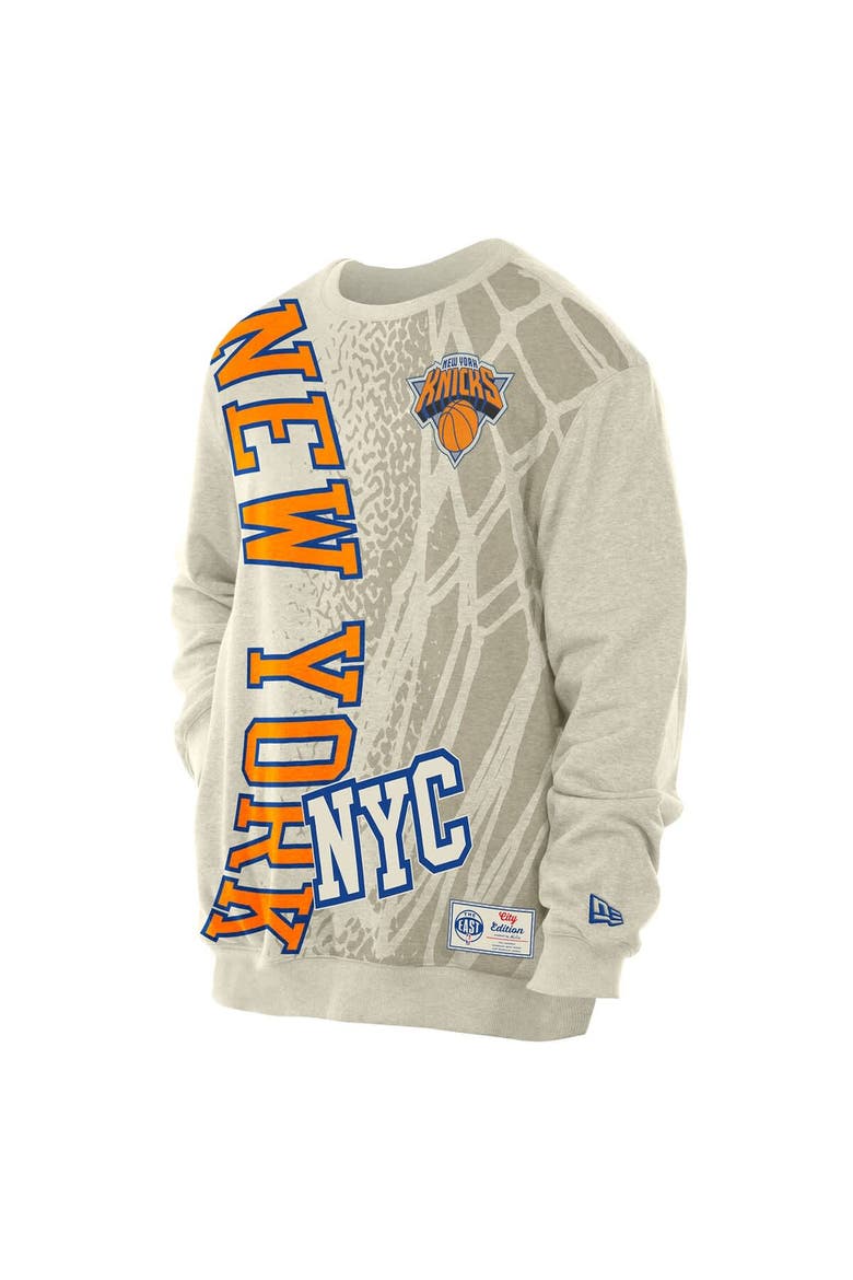 Men's New Era Tan New York Knicks 2025/26 City Edition Sweatshirt, Alternate, color, Tan