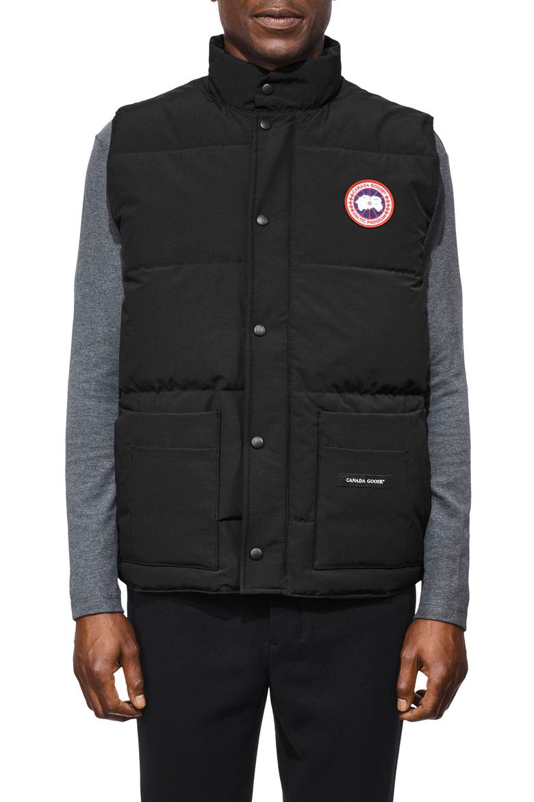 Freestyle Regular Fit Down Vest, Main, color, BLACK