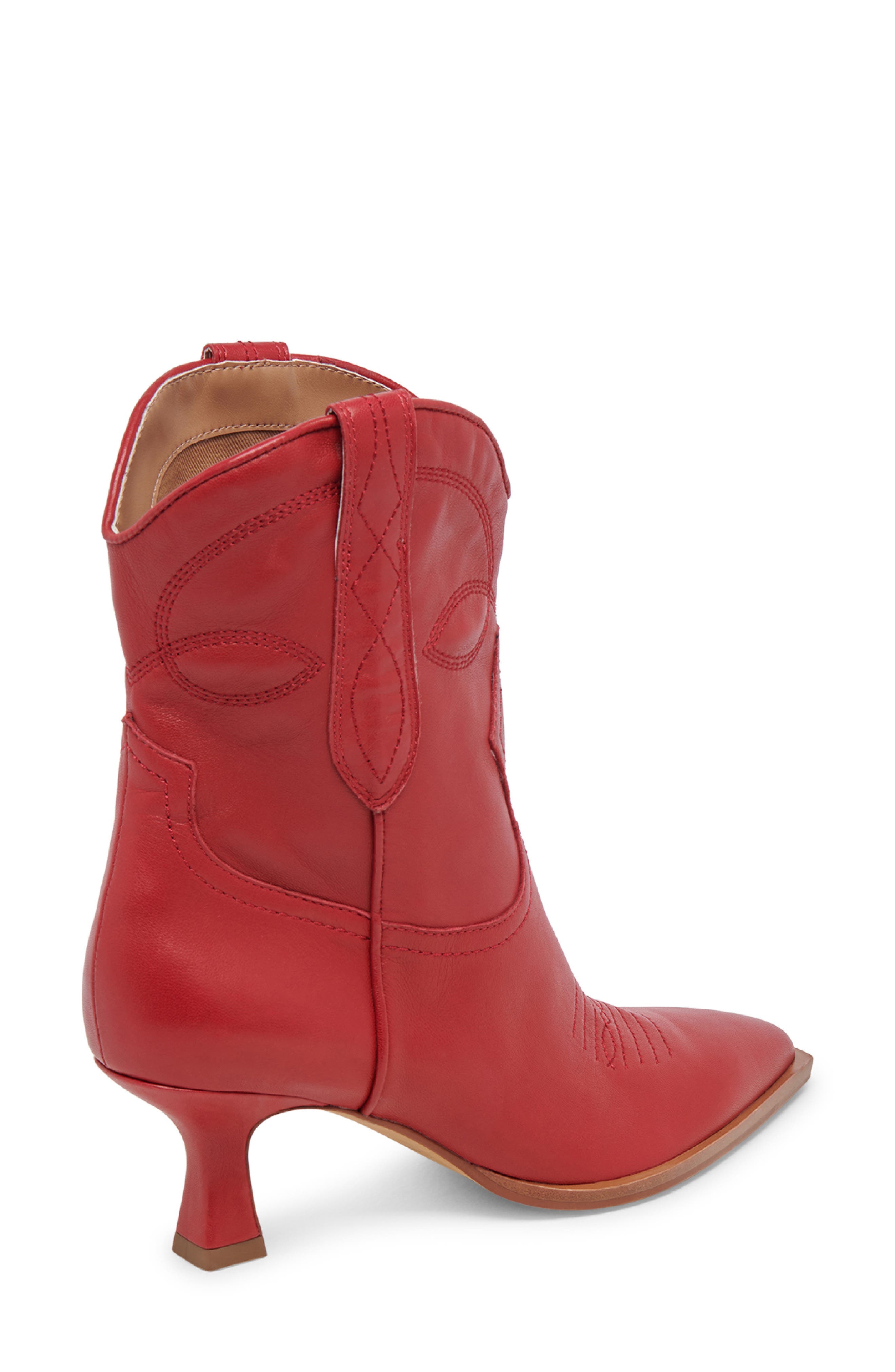 Angel Pointed Toe Western Boot, Alternate, color, RED LEATHER