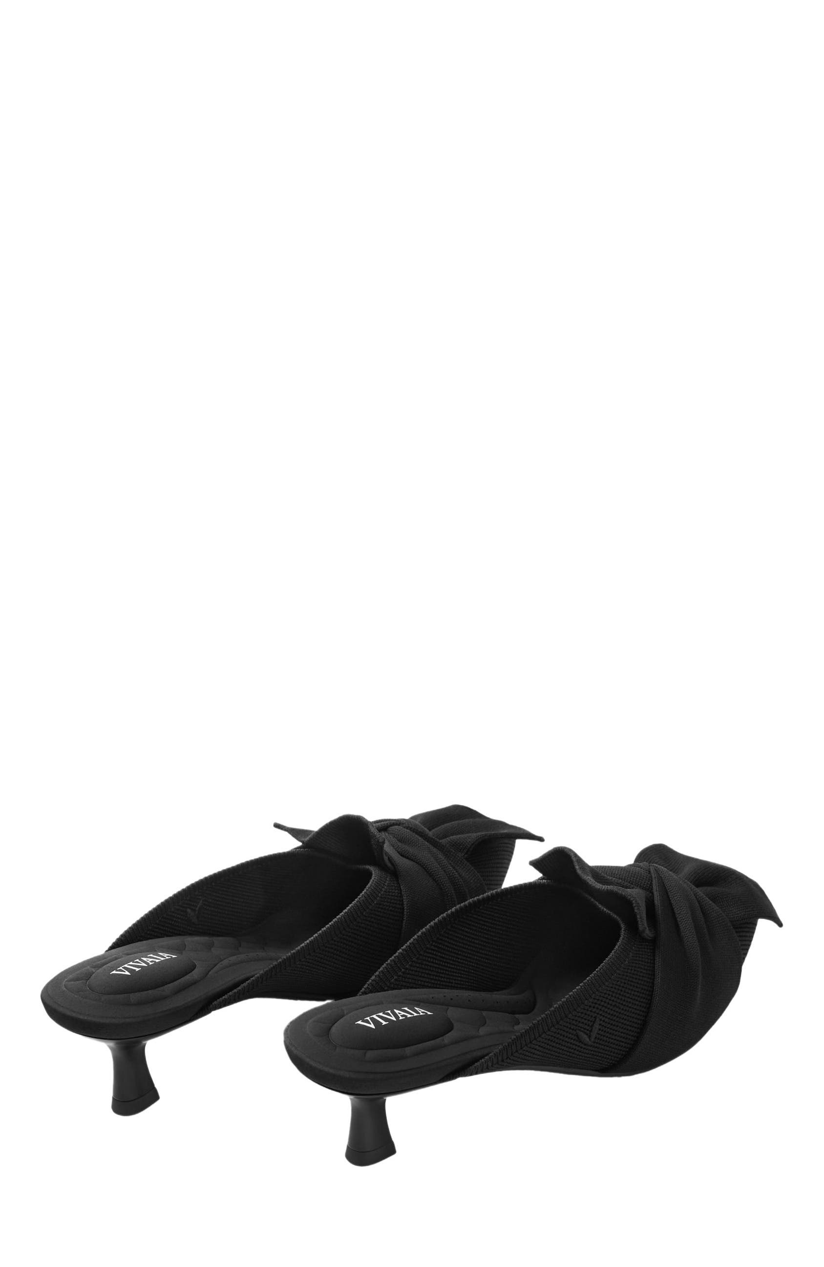 VIVAIA Pointed-Toe Bow Sandals, Alternate, color, Black