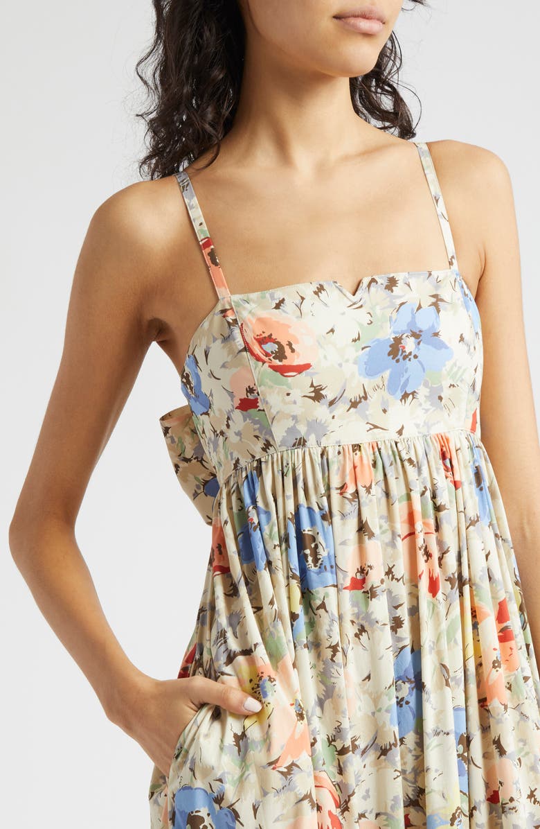 Hailey Painted Garden Cotton Blend High-Low Dress
