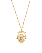Fable England H Initial Hydrangea Gold Spinner Chain Necklace