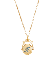 Fable England H Initial Hydrangea Gold Spinner Chain Necklace