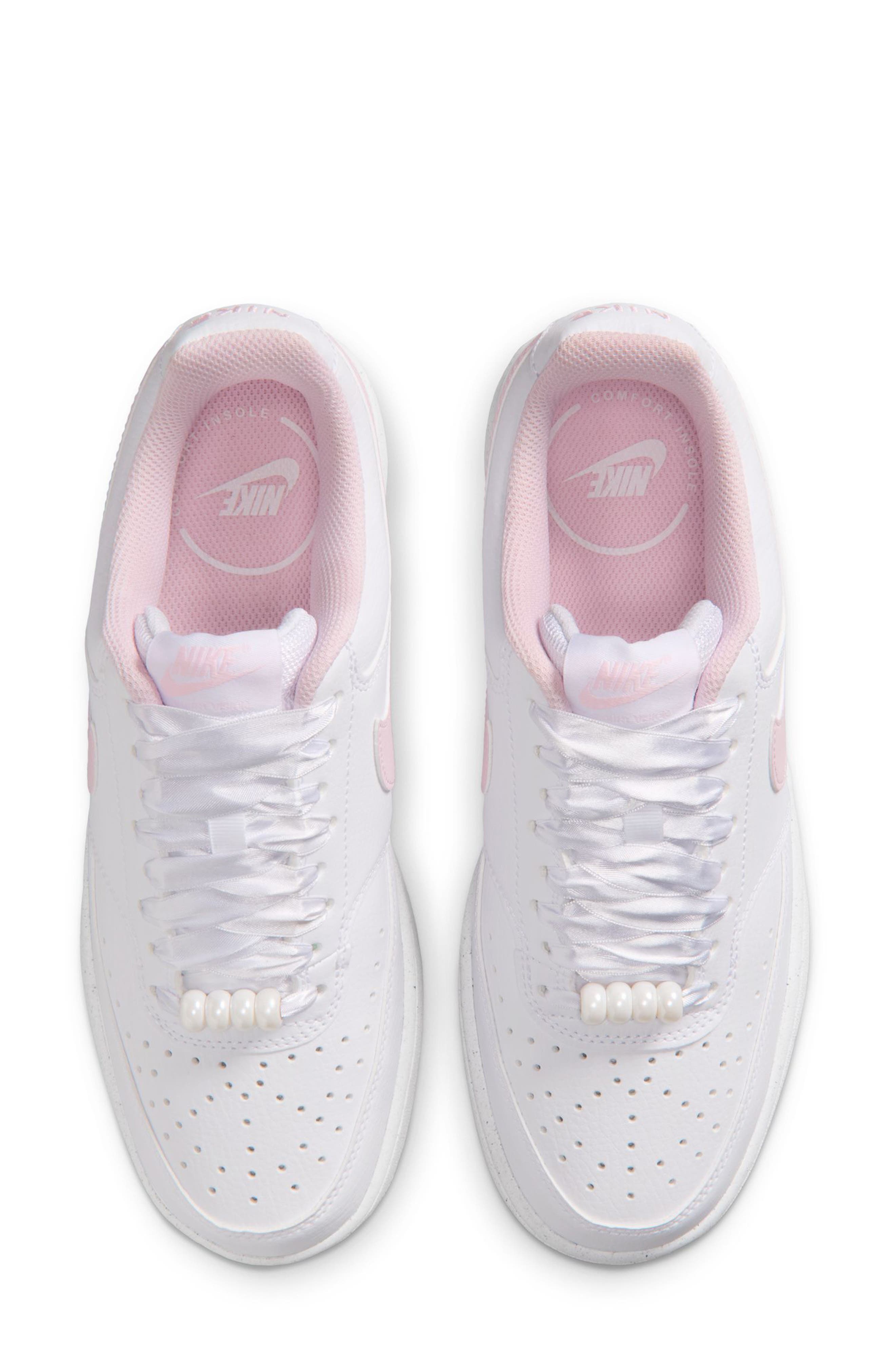 Nike Court Vision Low Sneaker, Alternate, color, White/ Pink Foam