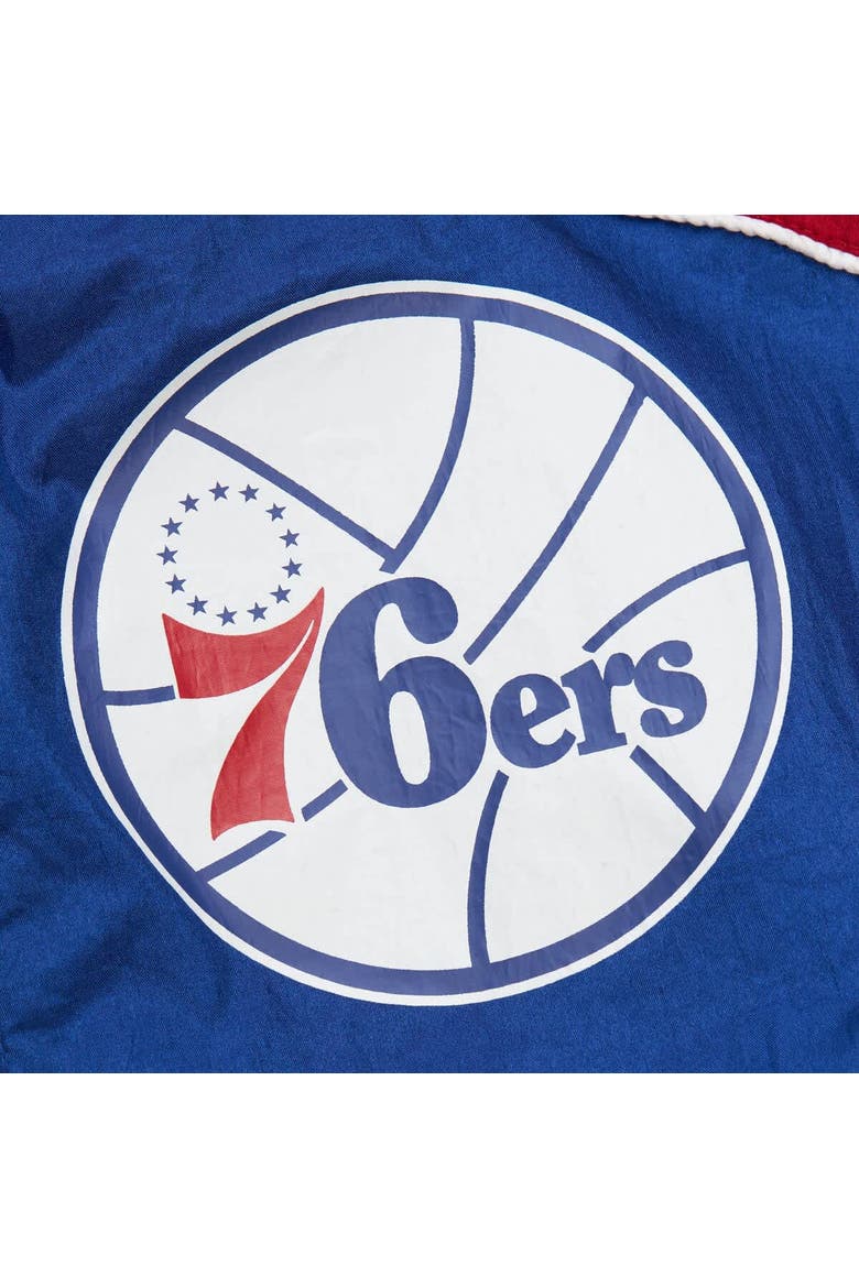 Men's Mitchell & Ness Royal/Red Philadelphia 76ers Hardwood Classics Big Shot Premium Full-Zip Windbreaker Jacket, Alternate, color, Royal