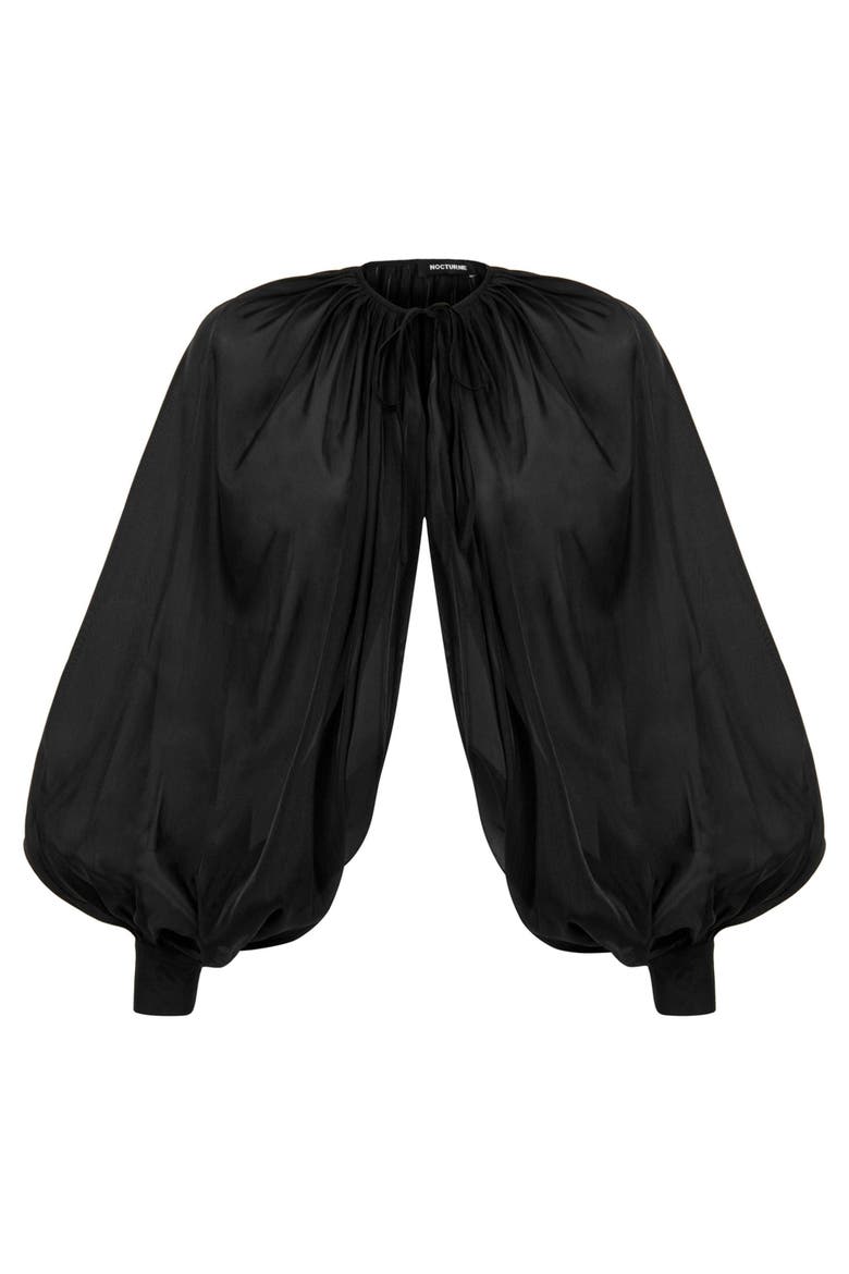 Balloon Sleeve Bolero Jacket, Alternate, color, Black