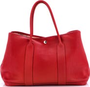 Pre-Owned Hermes Garden Party Tote Leather with Printed Interior 36
