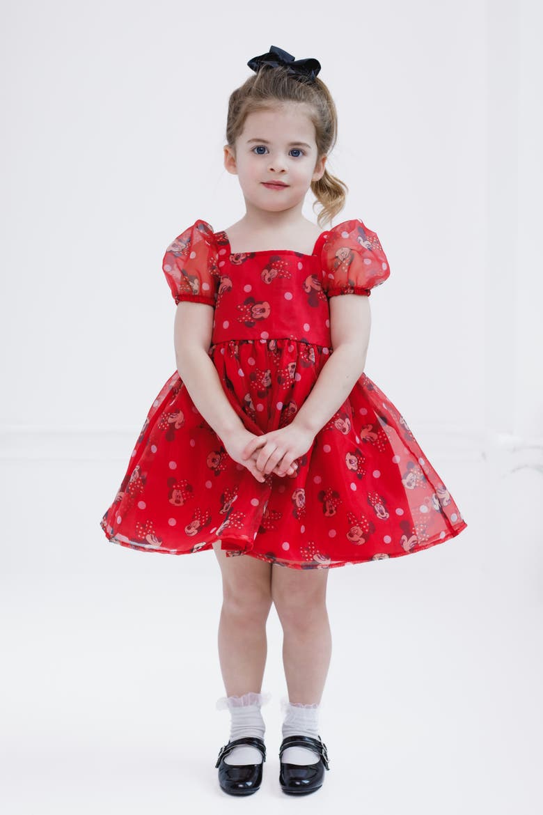 Minnie Mouse Short Sleeve Dress, Alternate, color, Scarlet Minnie