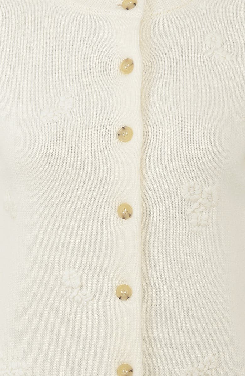 HOUSE OF CB Poppie Embroidered Wool & Cashmere Cardigan, Alternate, color, 