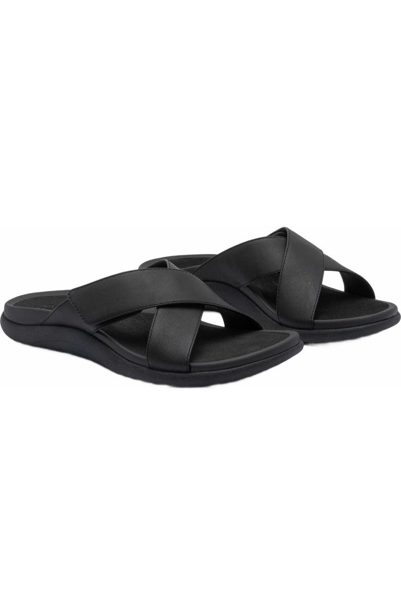 ABEO Laguna Slide, Alternate, color, Black Leather - Regular