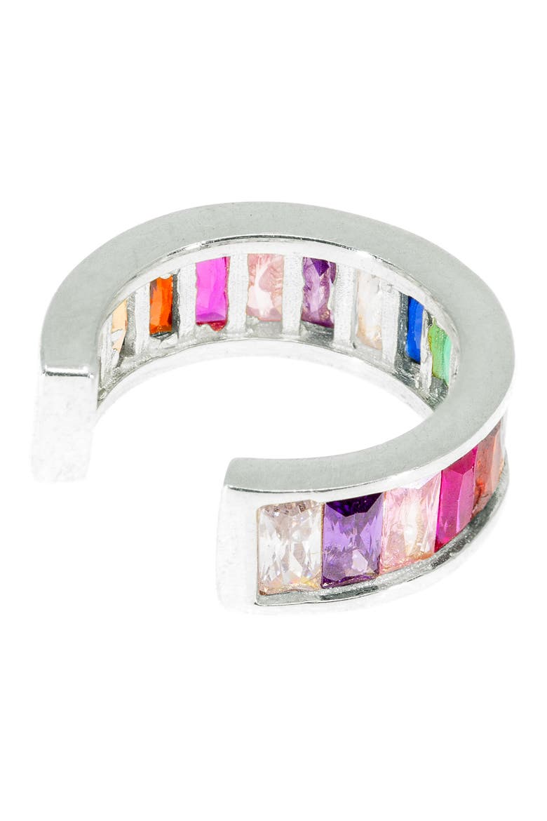 Jumbo Rainbow Ear Cuff, Alternate, color, SILVER