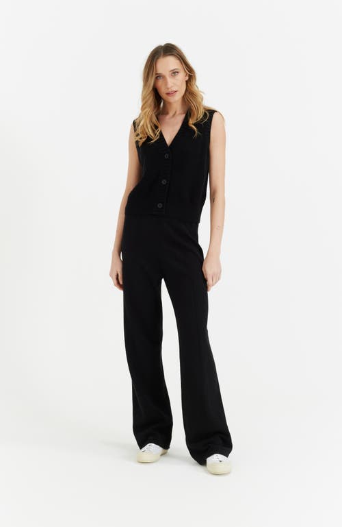 Chinti & Parker Wool And Cashmere Blend Knit V Neck Waistcoat In Black