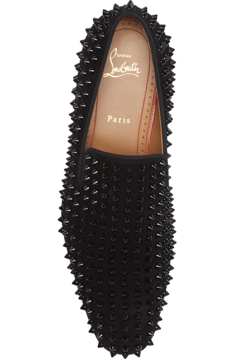 Christian Louboutin Dandelion Spikes Venetian Loafer, Alternate, color, Black