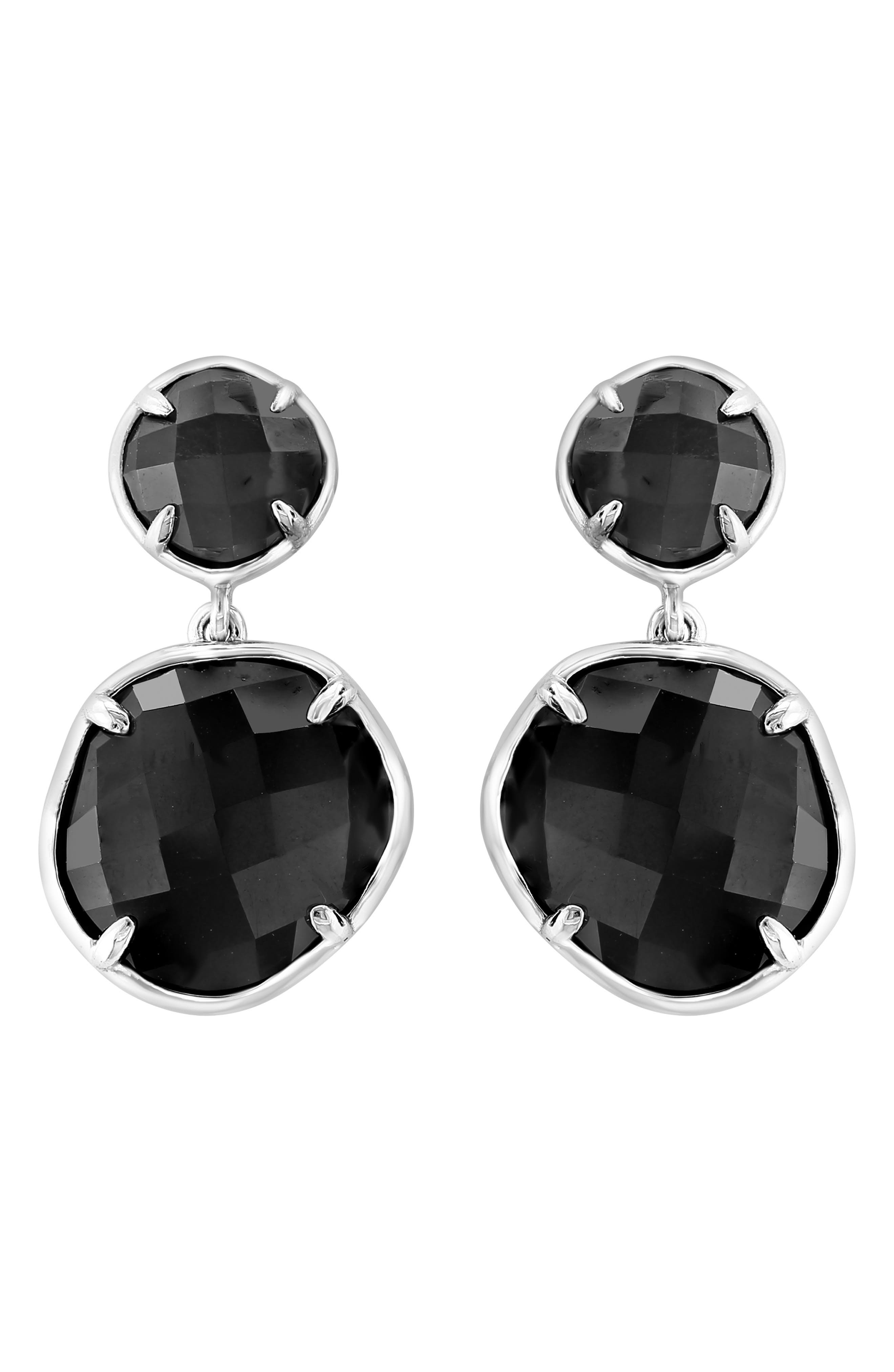 EFFY Sterling Silver Onyx Double Drop Earrings