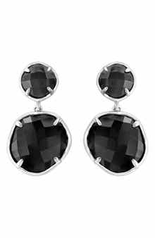 EFFY Sterling Silver Onyx Double Drop Earrings