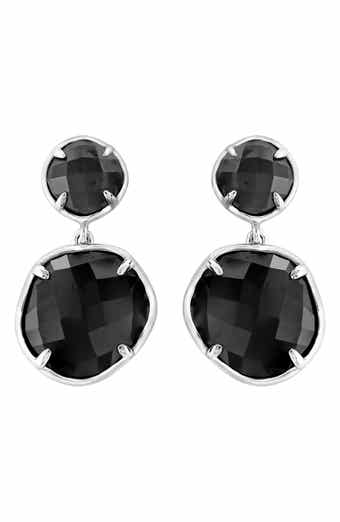 Sterling Silver Onyx Double Drop Earrings