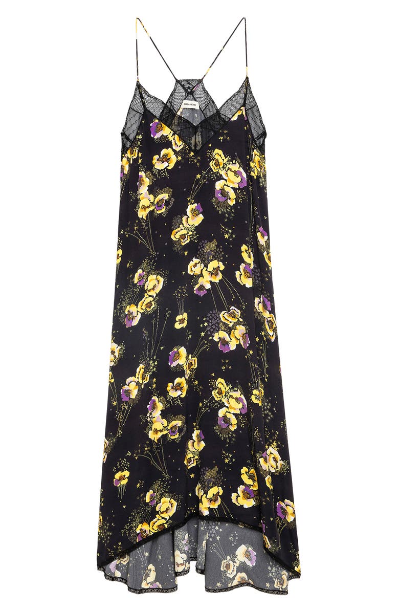 Zadig & Voltaire Risty Yoko Floral Crepe Slipdress, Alternate, color, 