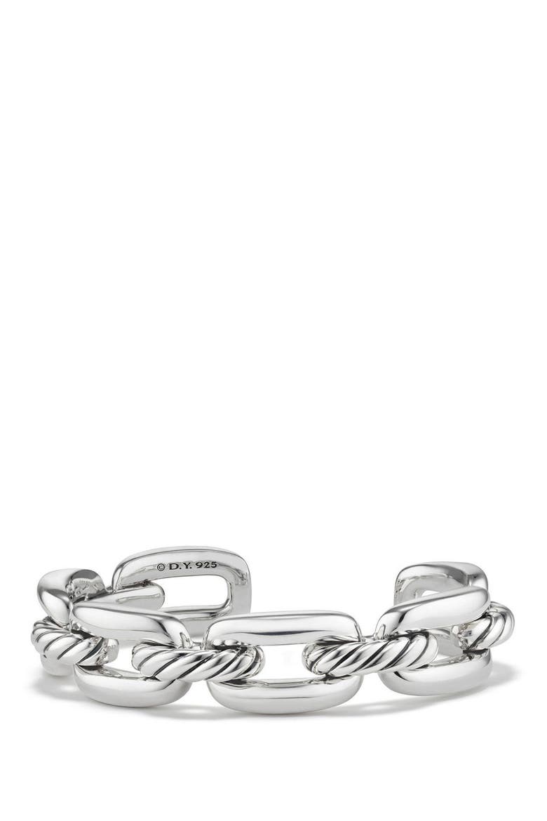 Wellesley Chain Link Cuff Bracelet, Main, color, SILVER