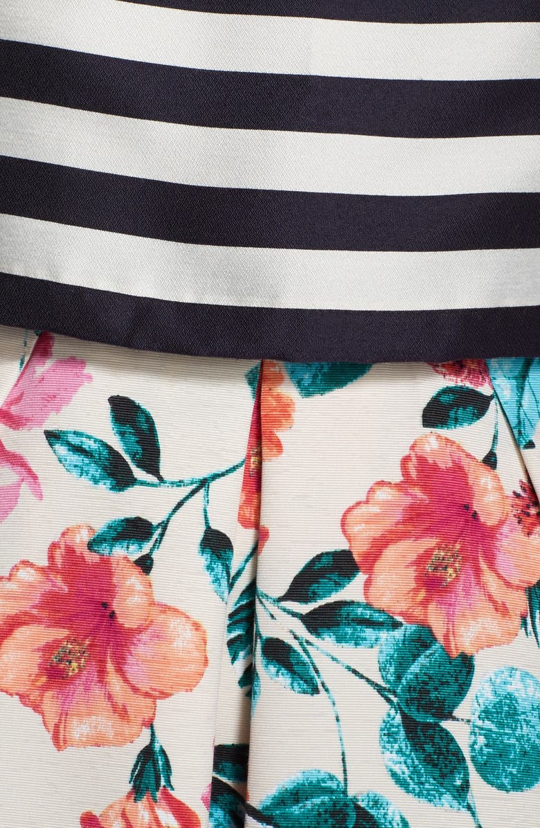 Eliza J Mixed Print Popover Dress, Alternate, color, 