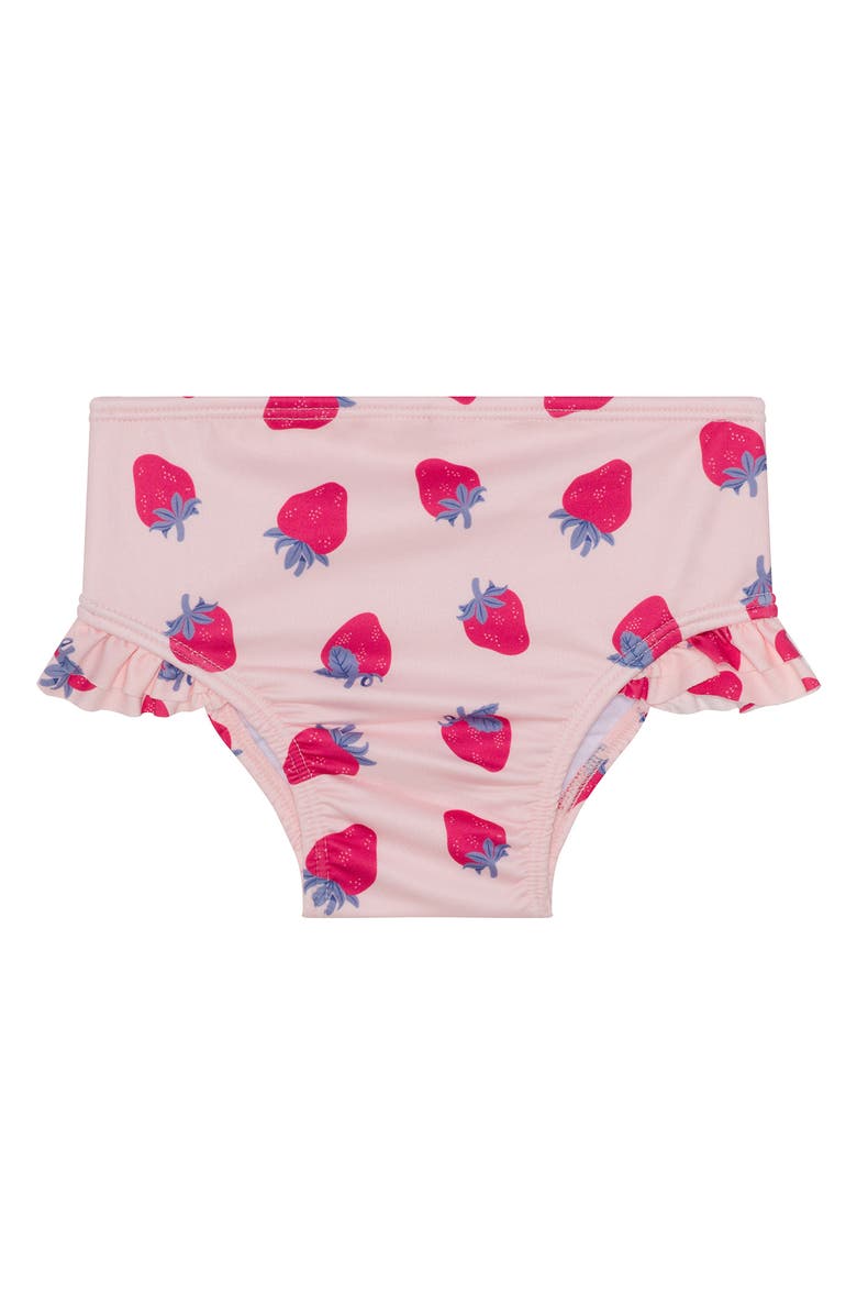PL Baby by Petit Lem Strawberry Two-Piece Rashguard Swimsuit & Bucket Hat Set, Alternate, color, Strawberry