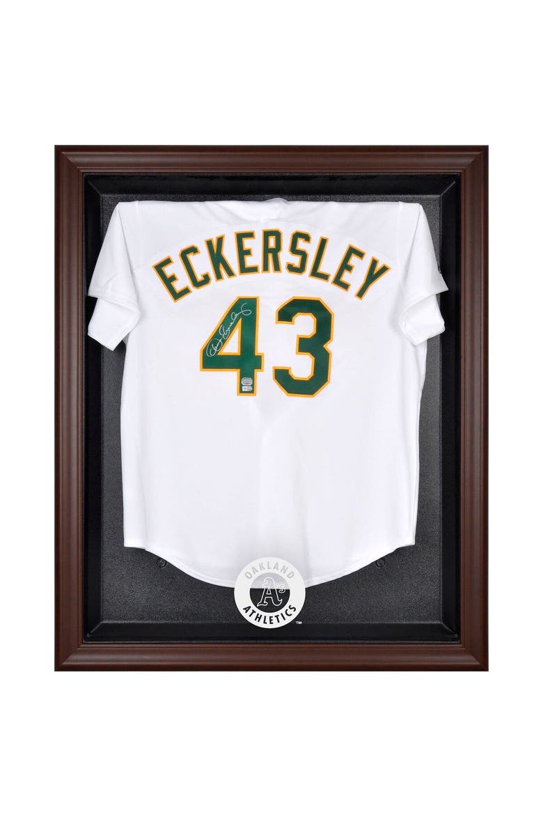 FANATICS AUTHENTIC Oakland Athletics Brown Framed Logo Jersey Display Case, Main, color,