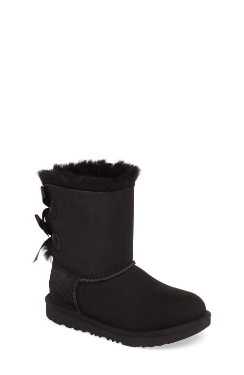 Ugg(r) Kids' Bailey Bow Ii Water Resistant Genuine Shearling Boot In Black