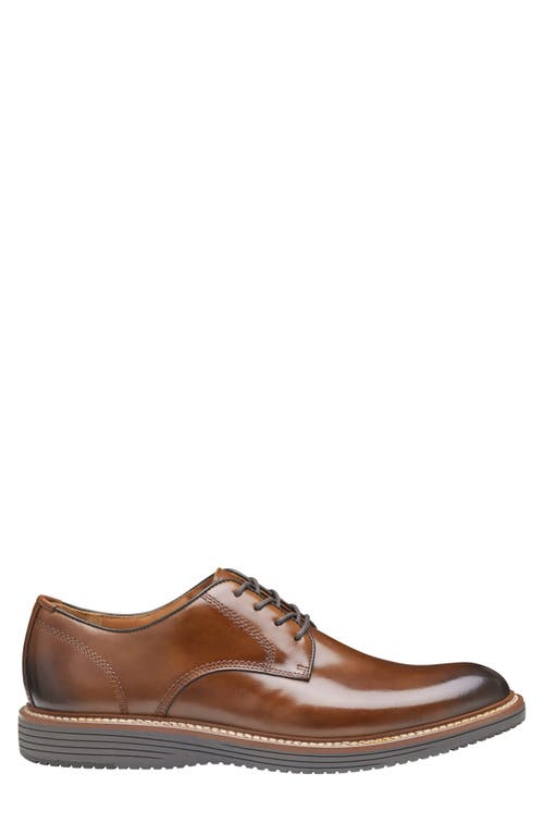 Johnston & Murphy Upton Plain Toe Derby In Tan Full Grain Tan
