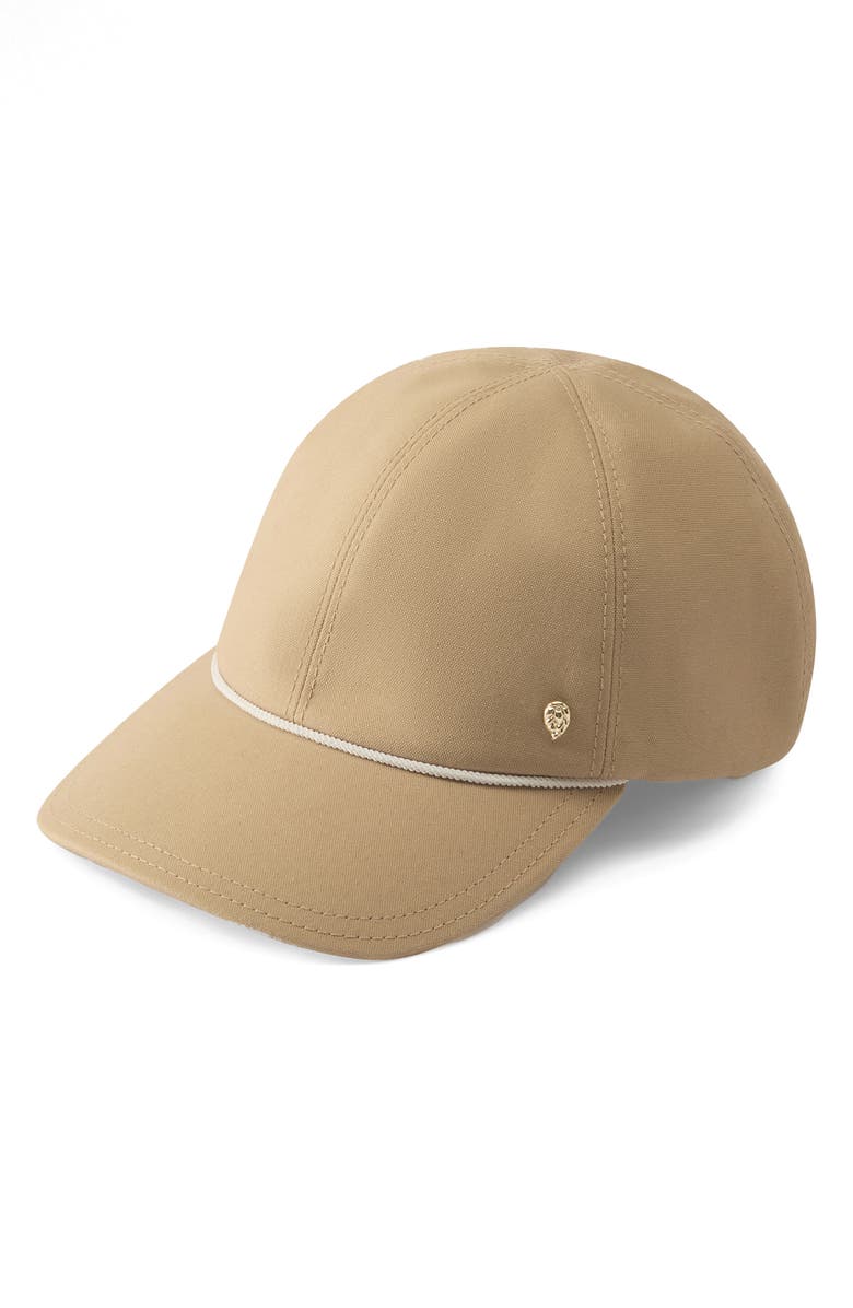 Helen Kaminski Layla Cotton Piqué Baseball Cap, Main, color, Camel
