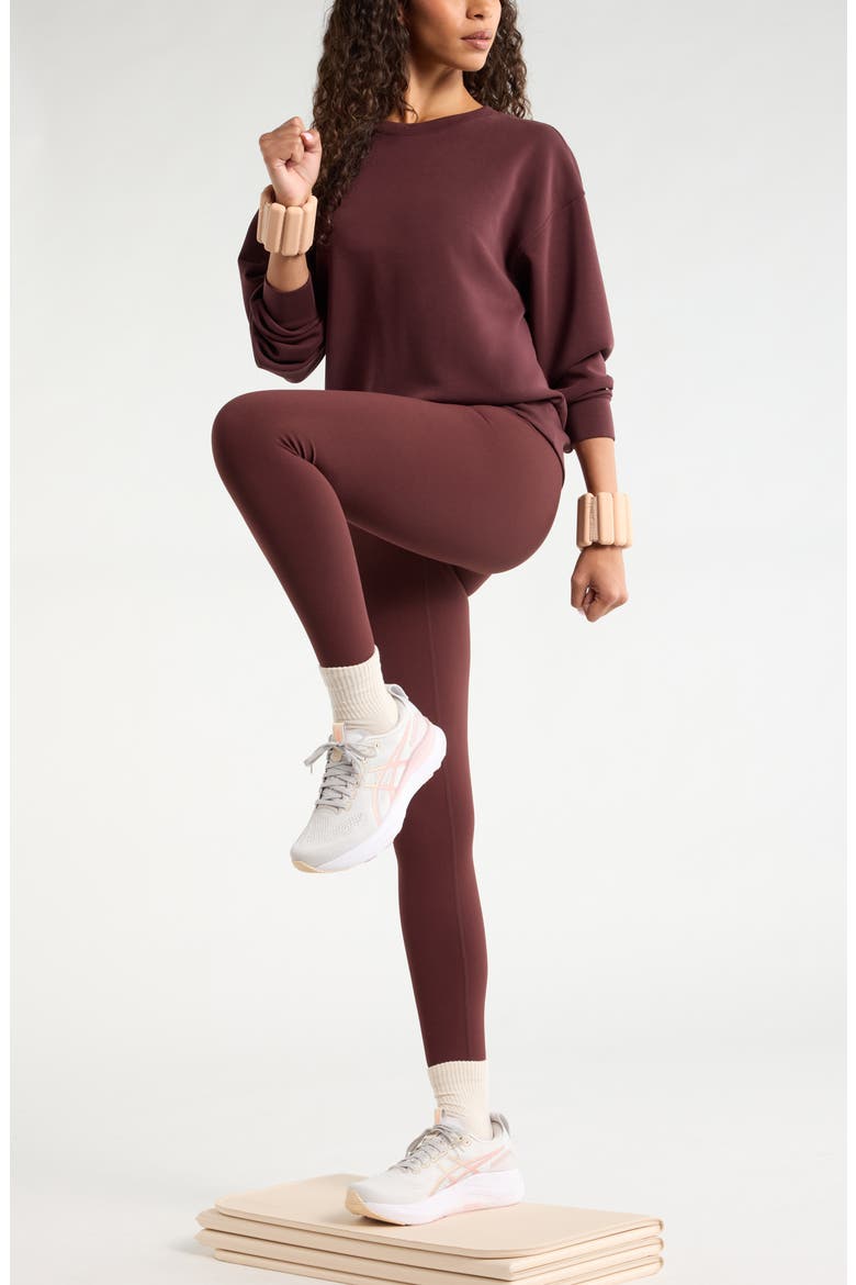 Soft Luxe Boxy Crew Sweatshirt, Alternate, color, BROWN RISTRETTO