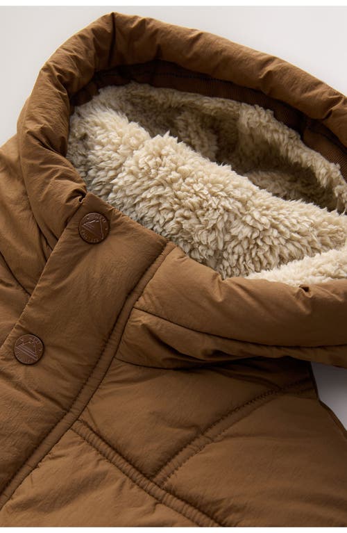 Next Kids' Quilted Hooded Jacket In Brown