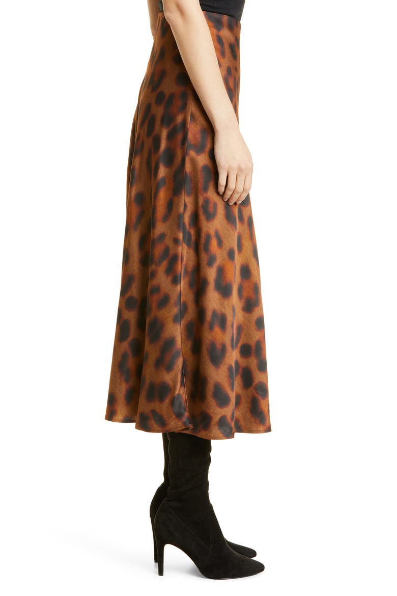 Clarisa Leopard Print Satin Maxi Skirt, Alternate, color, SPICE/ BLACK SPOTTED PANTHER