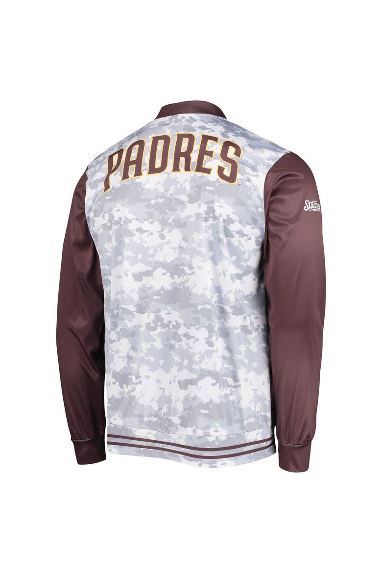 Men's Stitches Brown San Diego Padres Camo Full-Zip Jacket, Alternate, color, Brown