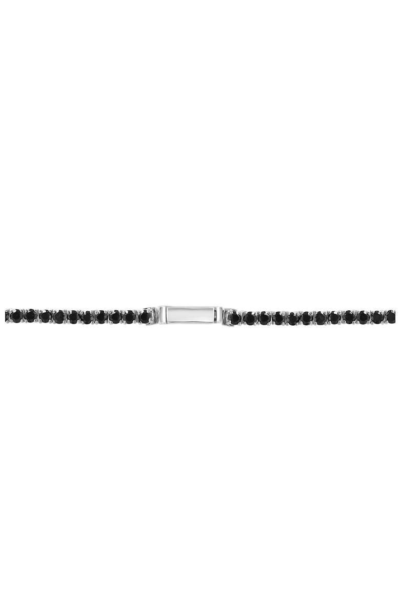 Black Spinel Layered Necklace in Sterling Silver, Alternate, color, Black