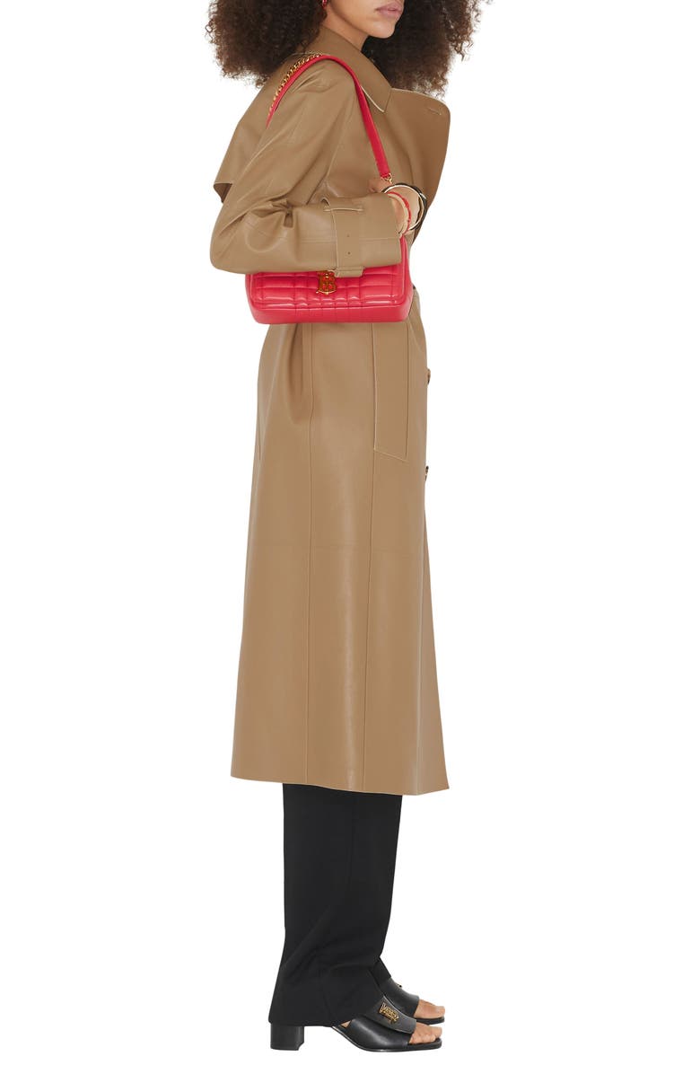 Burberry Waterloo Leather Trench Coat, Alternate, color, 