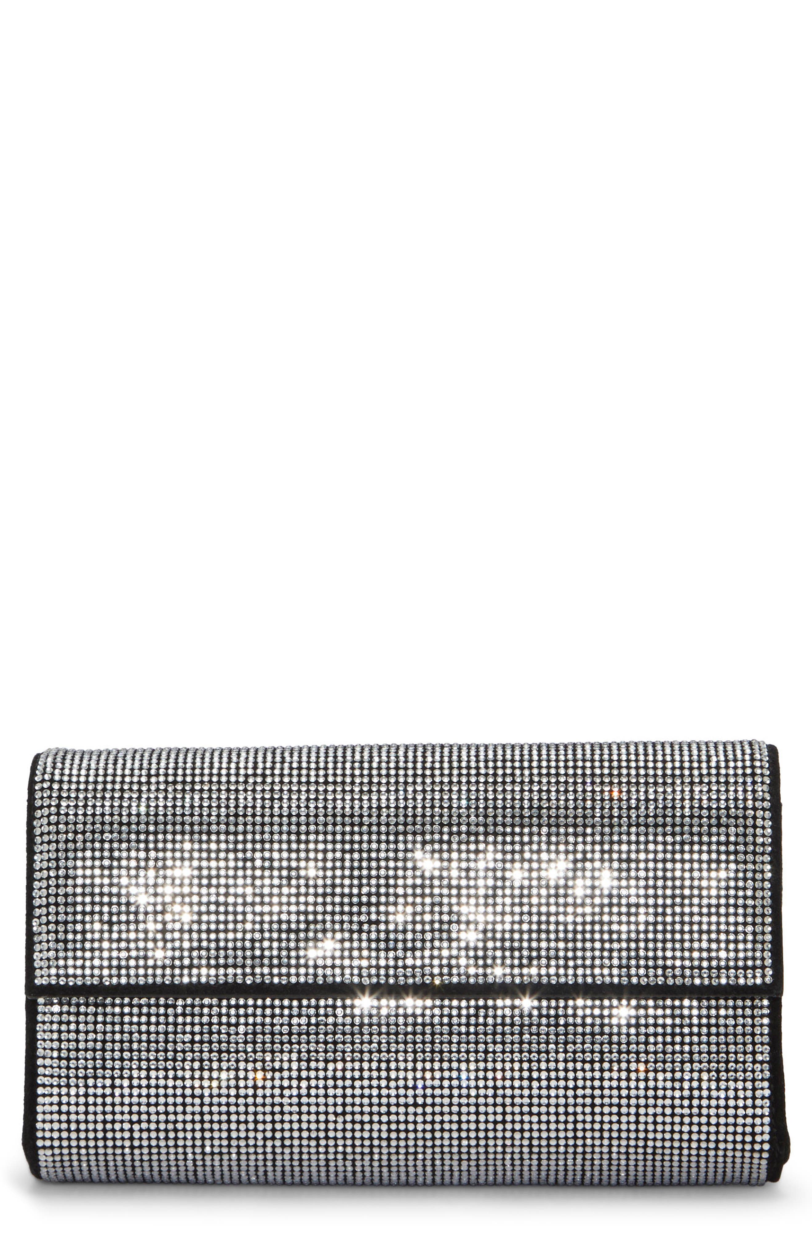 Vince Camuto Katey Embellished Suede Clutch, Main, color, 