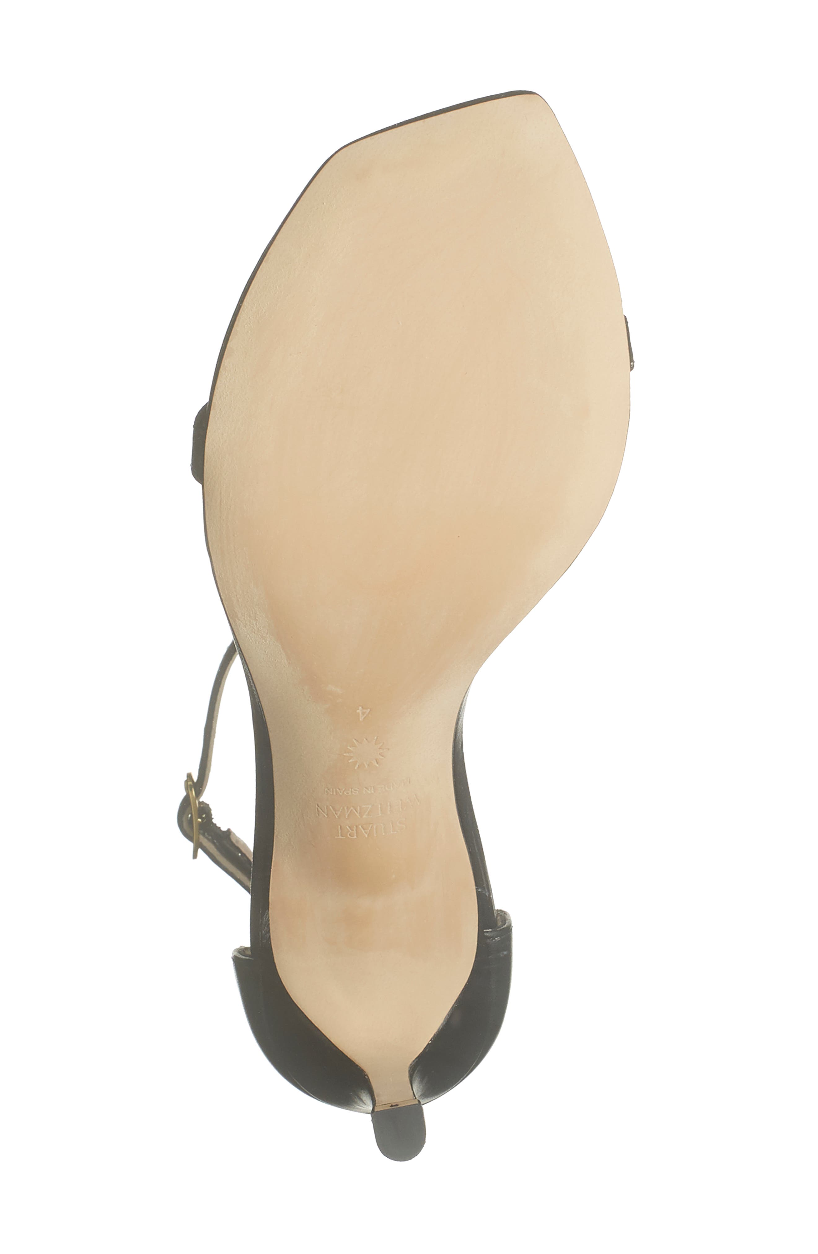Stuart Weitzman Amelina Ankle Strap Sandal, Alternate, color, Black
