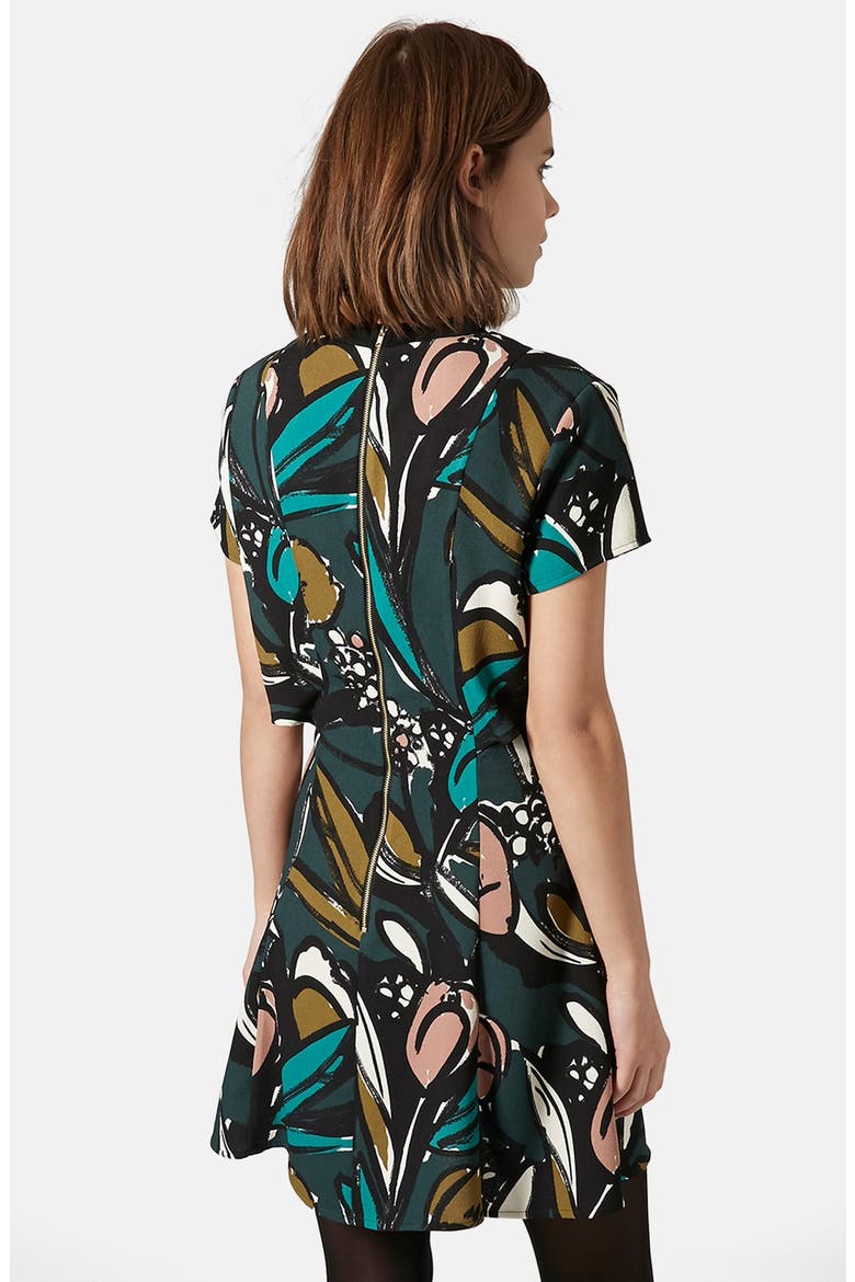 Floral Overlay Dress, Alternate, color, GREEN