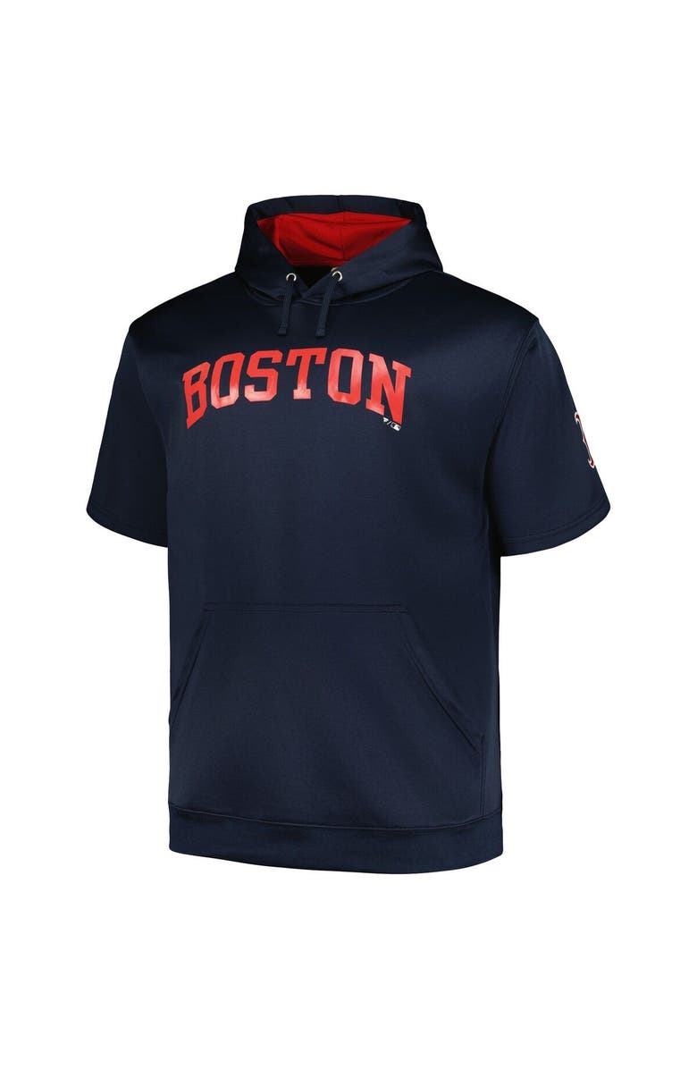 PROFILE Men's Profile Navy Boston Red Sox Big & Tall Contrast Short Sleeve Pullover Hoodie, Alternate, color, Navy