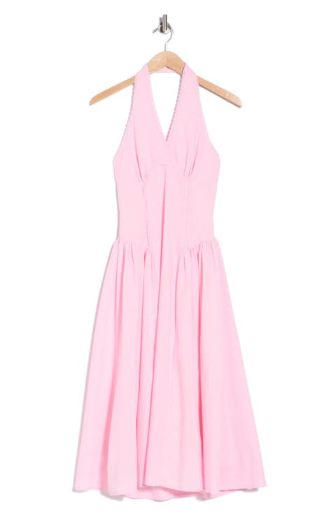 Fit & Flare Halter Midi Dress