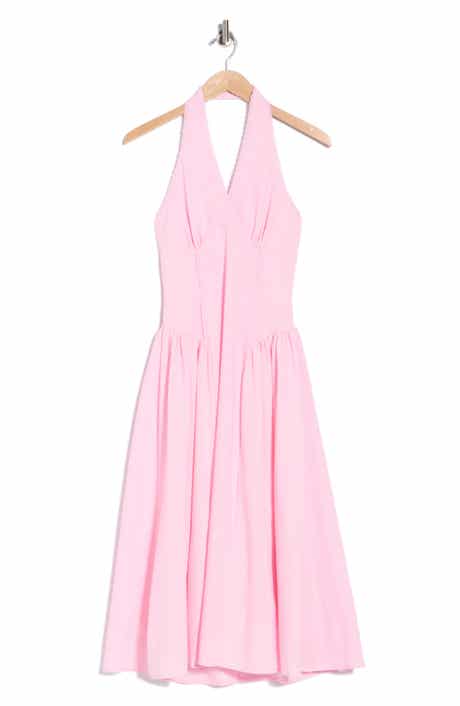 Fit & Flare Halter Midi Dress