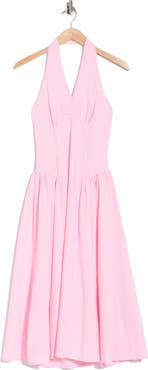 Lush Fit & Flare Halter Midi Dress