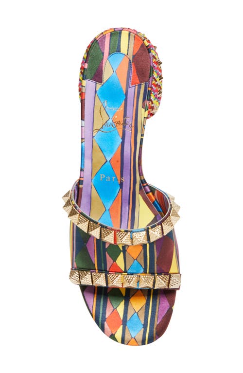 Christian Louboutin Pyramule Slide Sandal In Multi