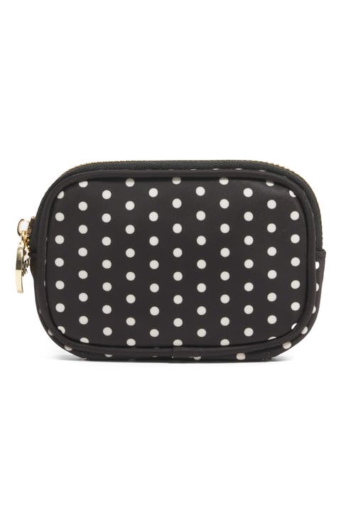Micro Dot Print Nylon Pouch